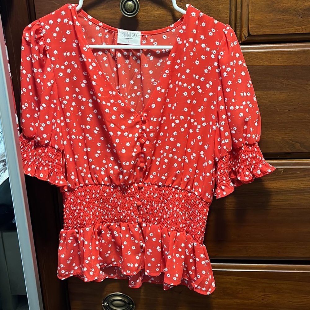 Red Flower Top